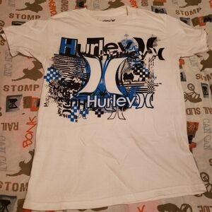 Hurley White and Blue Graphic Tee
